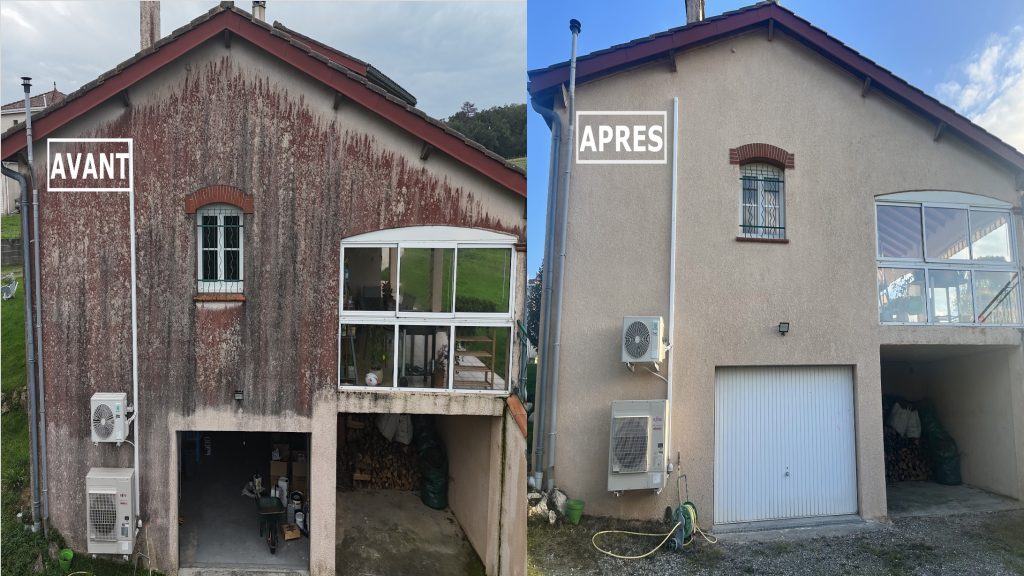 C'est le résultat d'une façade, nettoyer avec le résultat avant, et après 