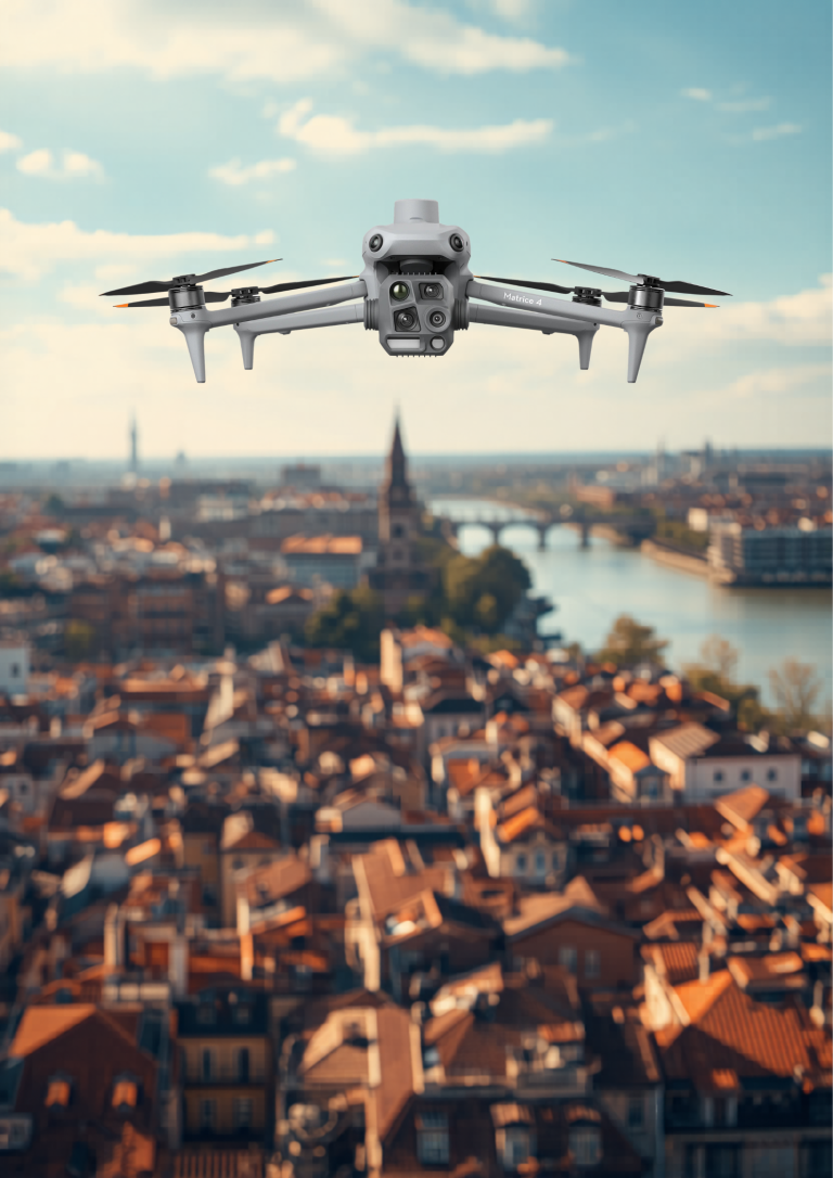 Aerial View of Drone Over Toulouse Solution Drone Service Occitanie